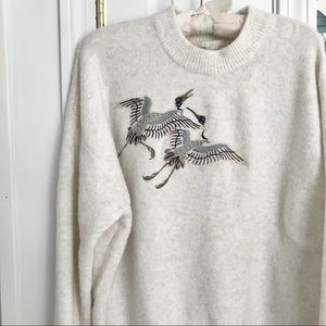 Bird Appliqué Sweater